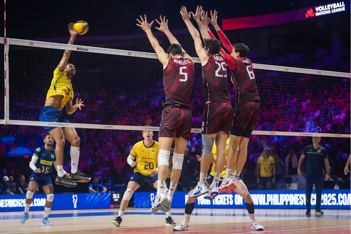 Volley, VNL Maschile, l’Italia lotta, ma il Brasile vince 3-2